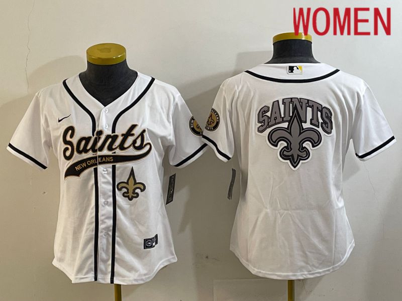 Women New Orleans Saints Blank White Joint Name 2024 Nike Limited NFL Jersey style 6->women nfl jersey->Women Jersey